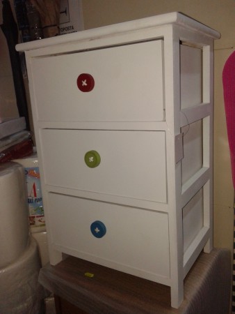 CASSETTIERA LEGNO BIANCA  3 CASSETTI